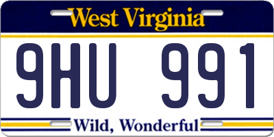 WV license plate 9HU991