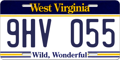 WV license plate 9HV055