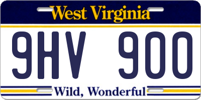 WV license plate 9HV900