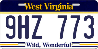 WV license plate 9HZ773