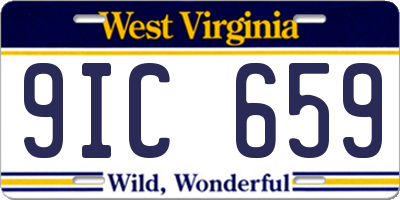 WV license plate 9IC659