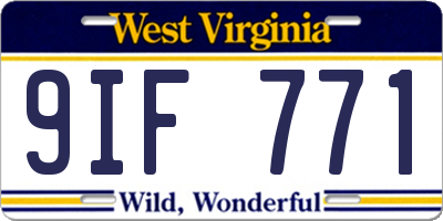 WV license plate 9IF771
