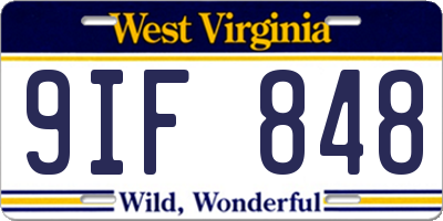 WV license plate 9IF848