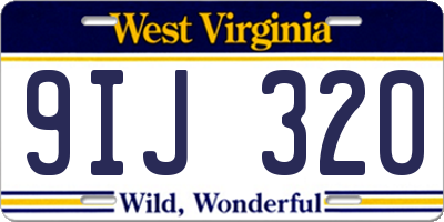 WV license plate 9IJ320