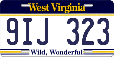 WV license plate 9IJ323