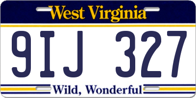 WV license plate 9IJ327