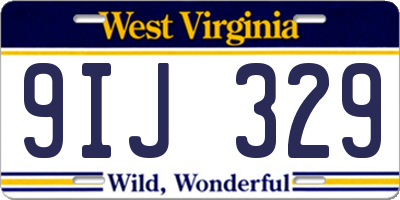 WV license plate 9IJ329