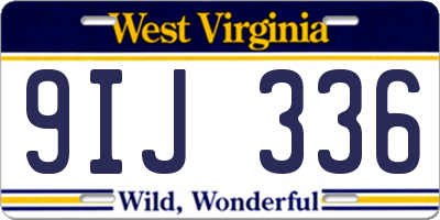 WV license plate 9IJ336