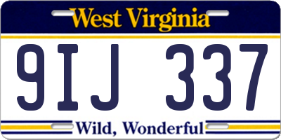 WV license plate 9IJ337