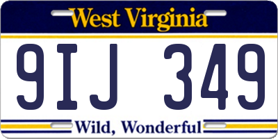 WV license plate 9IJ349