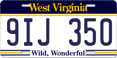 WV license plate 9IJ350