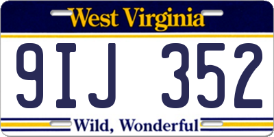 WV license plate 9IJ352