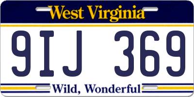 WV license plate 9IJ369