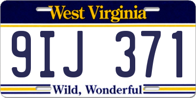 WV license plate 9IJ371