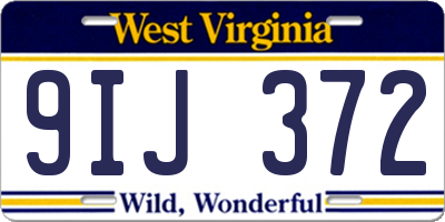 WV license plate 9IJ372