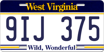 WV license plate 9IJ375