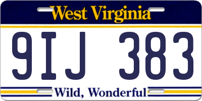 WV license plate 9IJ383