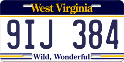 WV license plate 9IJ384