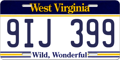 WV license plate 9IJ399