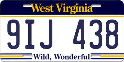 WV license plate 9IJ438