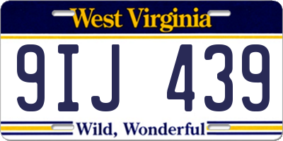WV license plate 9IJ439
