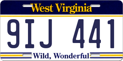 WV license plate 9IJ441