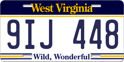 WV license plate 9IJ448