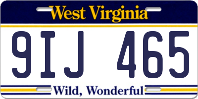 WV license plate 9IJ465