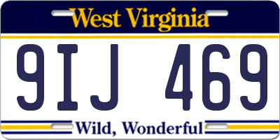 WV license plate 9IJ469
