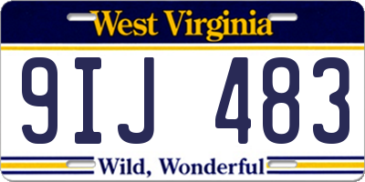 WV license plate 9IJ483