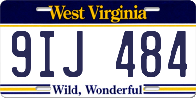 WV license plate 9IJ484