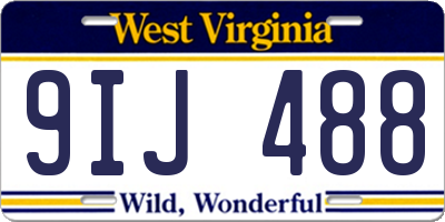 WV license plate 9IJ488