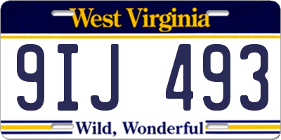WV license plate 9IJ493