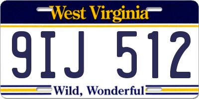 WV license plate 9IJ512