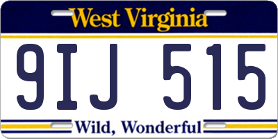 WV license plate 9IJ515