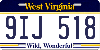 WV license plate 9IJ518