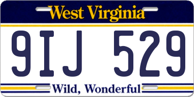 WV license plate 9IJ529