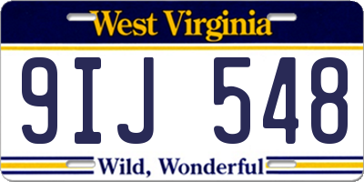 WV license plate 9IJ548