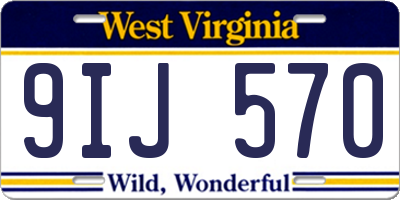 WV license plate 9IJ570