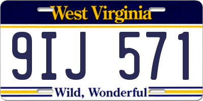 WV license plate 9IJ571