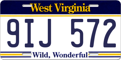 WV license plate 9IJ572