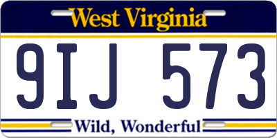 WV license plate 9IJ573