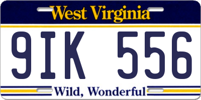 WV license plate 9IK556