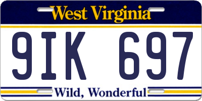 WV license plate 9IK697