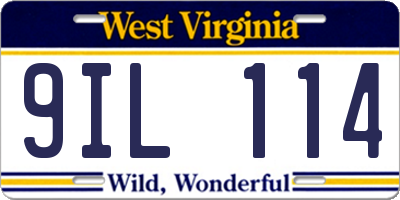 WV license plate 9IL114