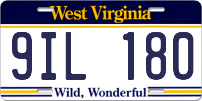 WV license plate 9IL180
