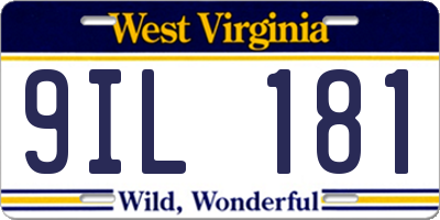 WV license plate 9IL181