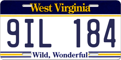 WV license plate 9IL184