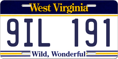 WV license plate 9IL191