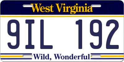 WV license plate 9IL192